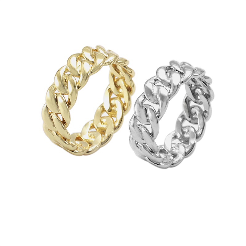 Anello di moda in acciaio inox Aspirapolvere 18K oro e anello anulare in acciaio